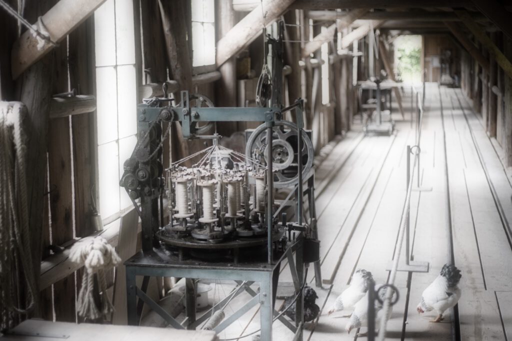Eine Holzhütte der Seilmacher